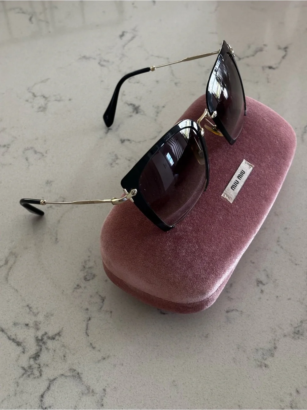 Authentic Miu Miu MU 52RS Womens Sunglasses semi-rimless square frame